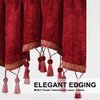 ELKCA Double-Sided Chenille Window Curtains Tier for Kitchen Burgundy Red Scalloped Valance for Living Room,Pack of 1(Burgundy Red, 52" W x 18" L)