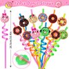 KELENO 98 Donut Party Favors Two Sweet Birthday Party Supplies for Girls Kids Straw Bubble Silicone Bracelet Keychain Sticker Donut Themed Toy Gift Goodie Bag Stuffer Candyland Party Favors