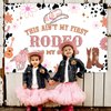 Wonmelody 2nd Rodeo Birthday Party Decorations 5*3ft 2nd Rodeo Birthday Party Backdrop for Girl Not My First Rodeo 2nd Birthday Party Decorations Groovy Western Cowgirl 2nd Birthday Decorations