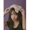 OJERRY Oversized Pink Cotton Lace Hair Ribbon Bow for Women, Bow Hair Metal French Barrette Clip, Feminine Coquette Bow Aesthetic Gift Hair Accessories