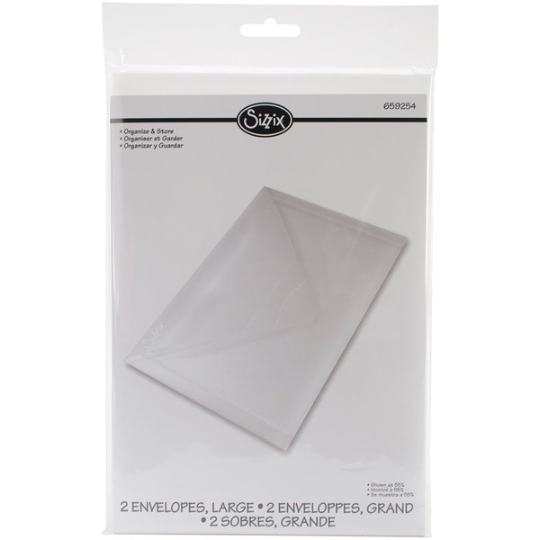 Sizzix, Multi Color, Plastic Envelopes , 2 Pack, One Size, 6.25-Inch by 9-Inch