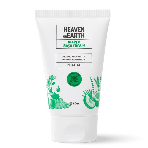 Heaven on Earth - 100% Natural Diaper Rash Cream, Fast Relief Butt Paste for Troublesome Diaper Rash, Flare-ups, FREE of Phthalate, Paraben, Parfum, Plant-Based Diaper Rash Ointment, 2.6 Oz