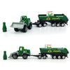 Kid's Farm Toys Tractor Trailer Trucks Vehicle Playset Grain Loader Forklift Pickup Tow Truck Towing Water Tank Log Transport, 12 Pieces Die Cast Farming Toy Vehicles Model Car, Boys Toy Gifts, green
