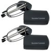 Success Eyewear Reading Glasses 2 Pair Black and Gunmetal Readers Compact Folding Glasses for Reading for Men and Women Case Included +1.5