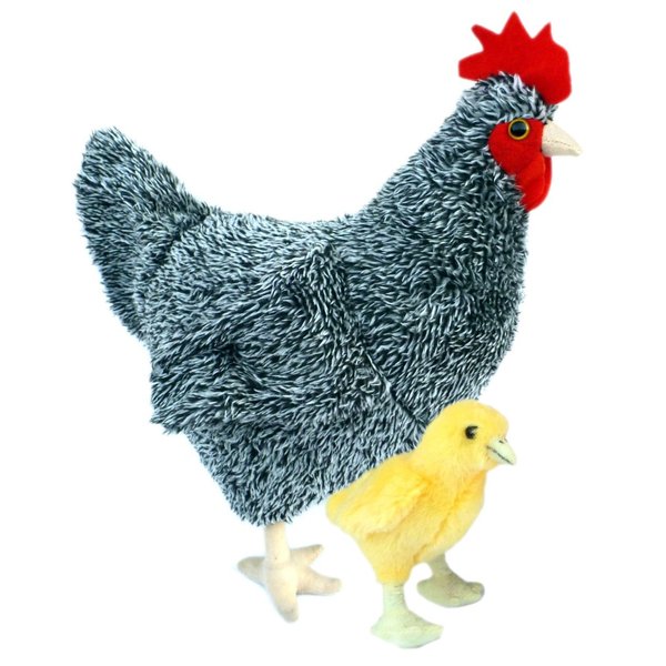 Adore 12" Standing Wynonna The Hen Chicken with Baby Chick Plush Stuffed Animal Toy
