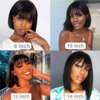 NICMISS Short Bob Wig Human Hair With Bangs None Lace Front Wigs 10 Inch Machine Made Brazilian Virgin Straight Bob Wigs for Black Women Human Hair Glueless Black