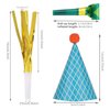 59 Pieces Party Cone Hats with Colorful Party Blowers and Metallic Fringed Noise Makers Birthday Blowouts Horns Whistles Musical Noisemaker