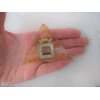 Clear transparent triangle bronze design hair claw clip for medium fine hair (Color: Gold design)