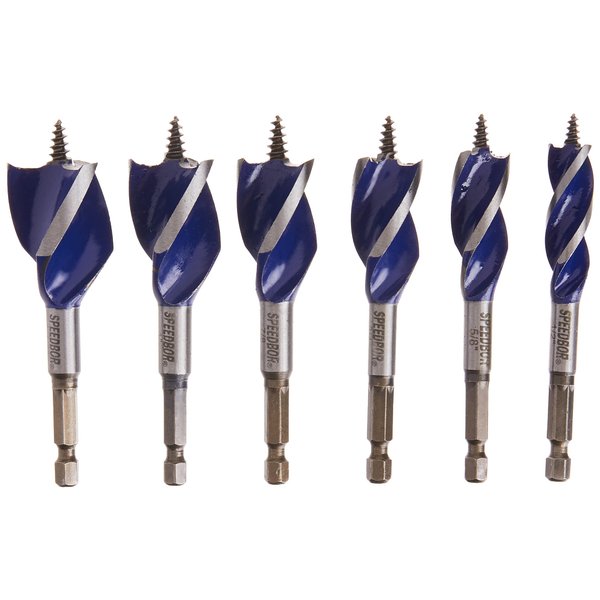 IRWIN SPEEDBOR Drill Bit Set for Wood, 4-Inch, 6-Piece (1877239)