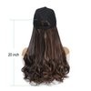 AliRobam Hat Wigs Long Baseball Cap Wig with Wavy Ends Synthetic Hair Extensions attached for Women girls Adjustable Wig Hat (Mix dark brown, 20inch)