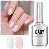 GAOY Sheer Light Pink Gel Nail Polish, 16ml 2 Colors 1352 1482 Jelly Milky White Translucent Soak Off UV Gel Polish Set for Nail Art DIY Manicure at Home, Milky Pink