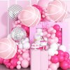 Pink and White Basketball Balloon Girl Basketball Birthday Party Decoration Sport Mylar Balloon Basketball Party Supplies