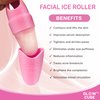 Glow Cube Ice Roller For Face Eyes and Neck To Brighten Skin & Enhance Your Natural Glow/Reusable Facial Treatment to Tighten & Tone Skin & De-Puff The Eye Area (Pink Mini)
