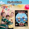 pin the sticker game Pirate Party Games for Kids, Pin The Pirate on The Ship Game Pirate Birthday Party Supplies Decorations for Boys Party Favors