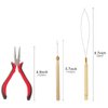 Hair Extension Tool Kit, Bead Device Tool, Silicone Lined Links Beads, Curved Hair Plier, for Tinsel and Feather Hair Extensions or Removal (Beige)
