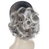 Aimole Short Curly Grey Ponytail Lady Synthetic Claw Clip on Extensions(48T)