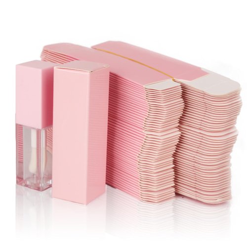 25pcs 25 * 25 * 86mm Craft paper box for lip gloss 350gms lipstick packing box for lipgloss tubes(pink paper box 25pcs)