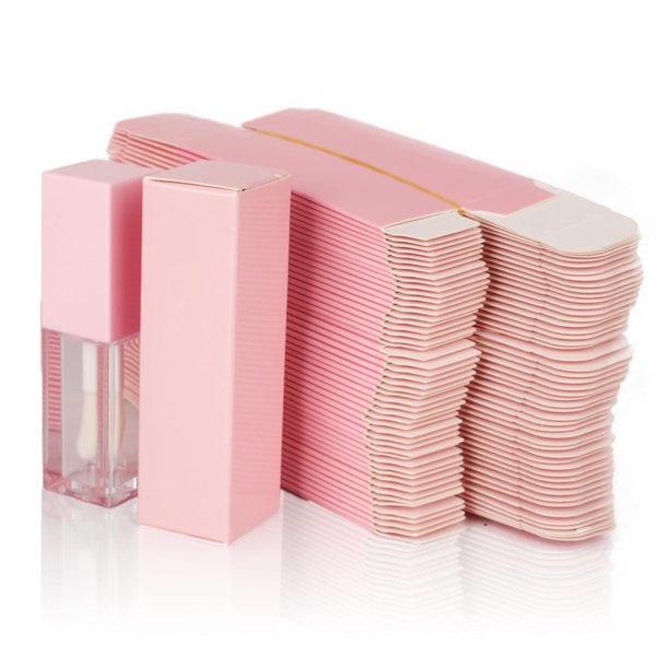 25pcs 25 * 25 * 86mm Craft paper box for lip gloss 350gms lipstick packing box for lipgloss tubes(pink paper box 25pcs)