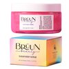BRÜUN Body Scrub Cream- A 4.4 Fl oz. Watermelon Scented Organic Body Exfoliating Scrub with vitamin E for Underarm and Bikini Area- Pure Fluffy and Gentle Sugar Scrub for Women, Men and Girls