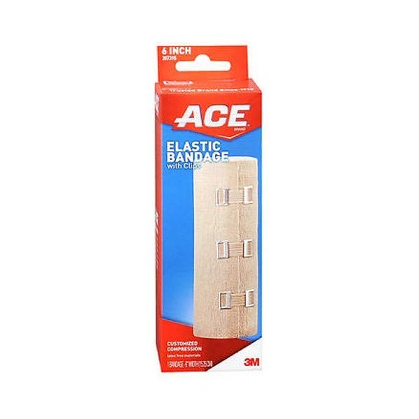 Ace Elastic Bandage with Clips 6-Inch, Pack of 4