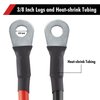 Cartman 6 AWG Battery Cables, 6 Gauge 20 Inch Power Inverter Cables, 3/8" in Lugs for Car Marine Solar ATV Lawn Mower Motorcycle (Positive and Negative)