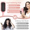 Curl Defining Brush, Curl Hair Brush, 2024 Newest Boar Bristle Hair Brush Styling Brush for Detangling, Shaping and Defining Curls For Women and Men(Beige)