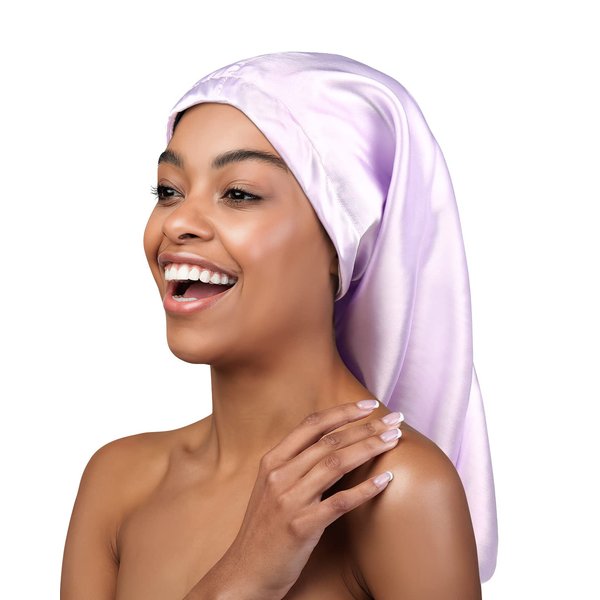 Satin Men Head Scarfs Multi-Purpose Beanie Head Wrap Lavender