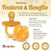 SWEETIE Rubber Pacifier Natural Rubber Pacifier Rounded 1 Count Original Natural Rubber Pacifier (6-12 Month / Medium)