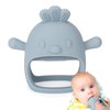 Socub Silicone Baby Teether Toy for Infants 3+ Months, BPA Free Anti-Drop Silicone Mitten Teething Toy for Soothing Sore Gums, Baby Chew Toys for Sucking Needs, Dusty Blue