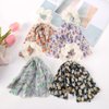 Flower Hair Scarf Scrunchies Chiffon Short Hair Ribbon Scarf Scrunchies Ties