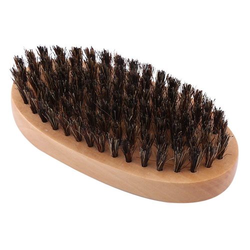 Beard Brush, Men Faux Boar Bristle Wood Handle Military Pocket Mustache Beard Grooming Comb Brush