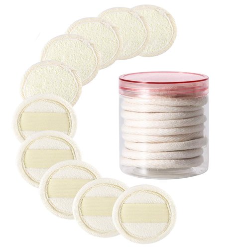 10 Packs Exfoliating Loofah Sponge Loofa Pads,Loofah Face Brush Cleanser and Massager,100% Natural Eco Loofah for Man Women Facial Cleansing Body Wash and Bath Scrubber