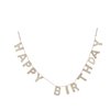 Creative Co-Op Decorative Felt Happy Birthday Banner, Natural Garland, Ivory