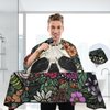 ALAZA Vintage Skull Flowers Barber Cape for Men Women, Waterproof Haircut Apron Beard Shaving Bib Hair Cutting Cloth 55 x 65 Inch