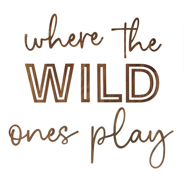 LITTLE SNUGGLEBUGS Playroom Wall Decor - Where The Wild Ones Play Wooden Playroom Wall Sign for Kids Play Room or Toddler Room - Add Charm and Whimsy to your Kids Wall Decor or Jungle Nursery Decor