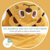 MICHLEY Bamboo Viscose Baby Hooded Bath Towel for Boys and Girls, 29.5 x 29.5 Inch Ultra-Soft and Quick-Drying Infant Bathrobe (Lion)