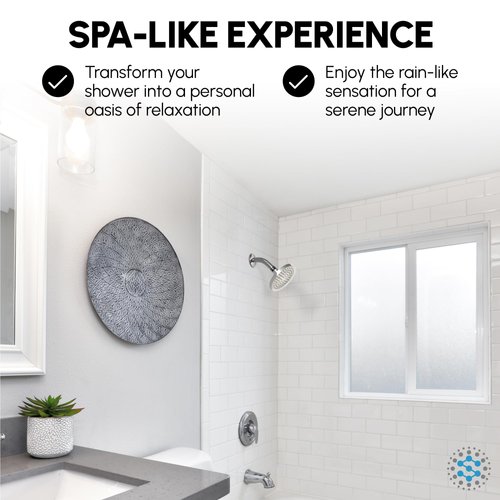 ShowerMaxx, Luxury Spa Series: Chrome Rain Shower Head, 6-Inch Round Rain Showerhead with 360 Tilt, Experience Rainfall with MAXX Comfort and Elegance (Chrome Polished)