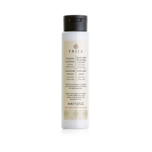Prija Protective Hair Conditioner with Green Walnut Extract (3.38 fl oz) - For all Hair Types - Travel Size - Vegan Friendly - Dermatologically Tested - Made with 100% Recycled Bottle