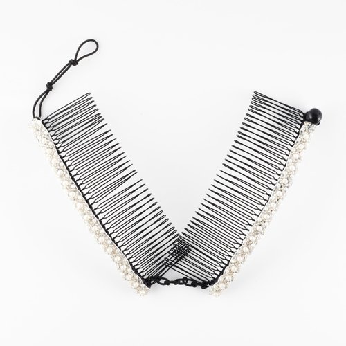 HairZing Stretchy Banana Hair Clip - Sturdy Hold, No Damage, Creases or Pain (Silver, Medium)