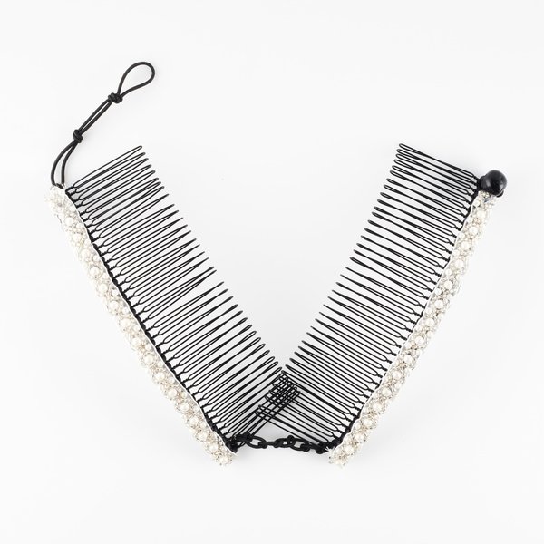 HairZing Stretchy Banana Hair Clip - Sturdy Hold, No Damage, Creases or Pain (Silver, Medium)