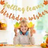 Falling Leaves Birthday Wishes Banner, Glitter Maple Leaves Birthday Banner, Fall Birthday Party Decorations, Pre-strung