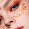 Fall Maple Face Sticker Autumn Maple Face Tattoo Stickers Thanksgiving Temporary Tattoos Stickers Fashion Maple Leaf Art Tattoo Sticker Thanksgiving Party Face Accessories for Body/Facial Makeup