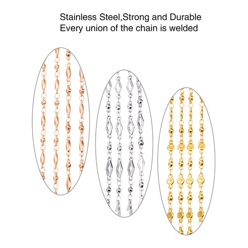 Tatuo 3 Pcs Glasses Strap Eyewear Retainer Eye Glasses Strap Holder Eyeglass Chain for Eyeglasses Sunglasses Women(Gold, Silver, Rose Gold)