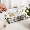 Ebristar Guest Towel Napkin Holder, Elegant Disposable Paper Hand Towel Holder, Modern Black Napkin Holder Storage Tray, Sturdy Guest Towel Holder Tray for Bathroom Kitchen Dining Table - Rectangle
