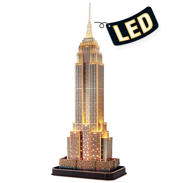CubicFun LED 3D Puzzles for Adults New York Mansion Model Kits, Home Decor Toys for Adults and Children, Puzzles Gifts for Adults and Children Toys