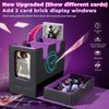 DaluRunhe Mtg deck box for Commander Deck Box with Dice Tray Fits 230 Cards, 4 in 1 for Magic TCG CCG Deck Card Boxes Case Storage, Includes 4 Dividers Trading Deck Box, Black/Purple