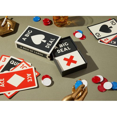 Brass Monkey A Big Deal Giant Playing Cards from Giant Playing Card Deck with 54 Cards Featuring a Vintage Design, Each Card is 4.5" x 7", Matchbox Style Box (5.125" x 7.5"), Perfect for Game Night