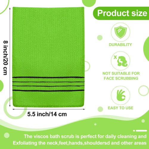 12 Pieces Korean Body Scrub Exfoliating Cloth Italy Towel Korean Style Exfoliating Mitt Korean Style Scrubbing Cloth Bath Body Exfoliating Scrub Towel(Yellow, Green, Blue, Pink, Small)
