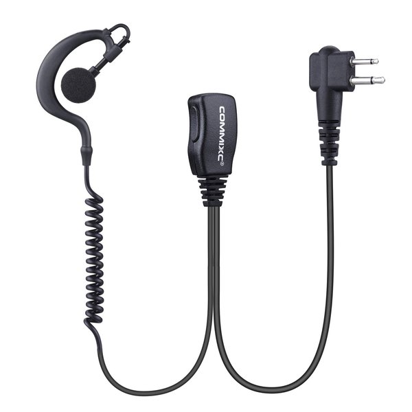 COMMIXC (2 Pack) Walkie Talkie Earpiece, 2-Pin 2.5mm/3.5mm G Shape Walkie Talkie Headset with PTT Mic, Compatible with Motorola Two-Way Radios