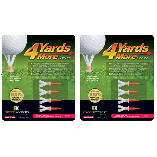 4 Yards More Golf Tees - Red 1 3/4" Short Tee (2 Count)